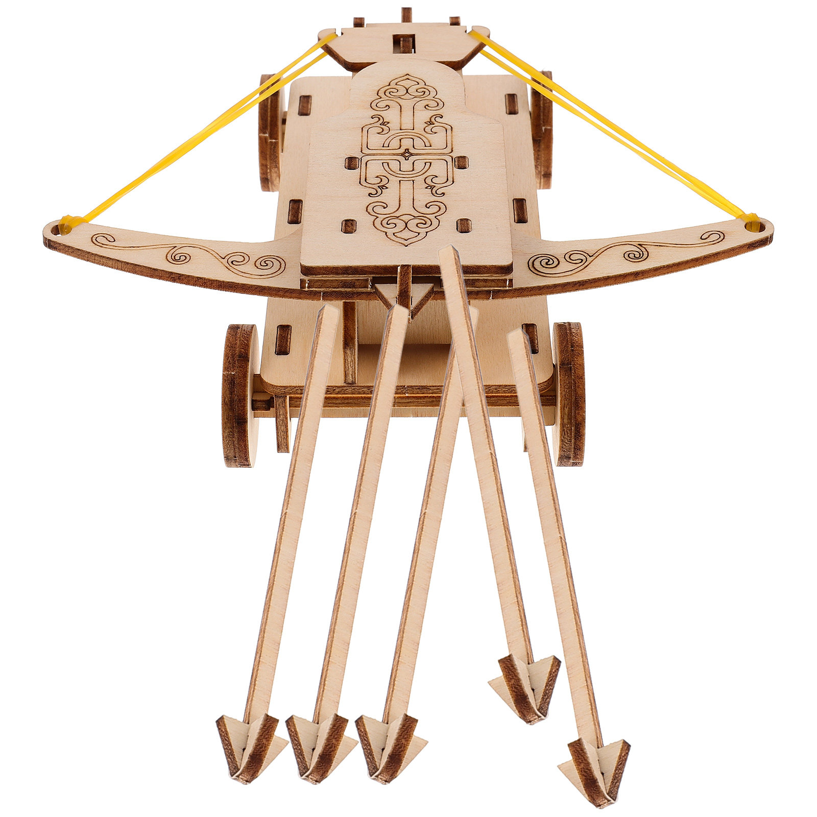 Science Toy - 1Set Catapult Chariot Wooden DIY Assembly