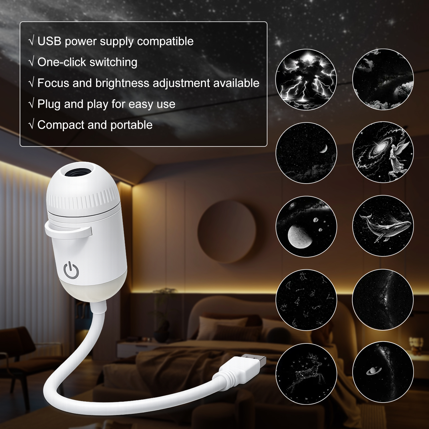 2 In 1 Usb Mini Galaxy Star Pr - Planetarium Projector Home incelemesi ve fiyatı
